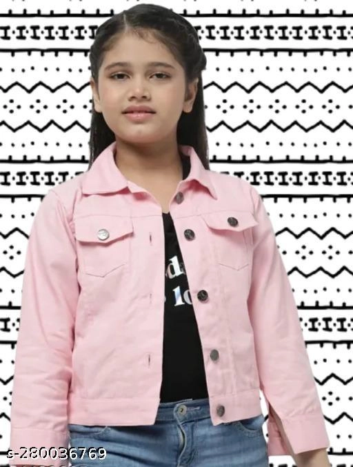 Denim Jacket for Girls (Pink, 5-6 Years)