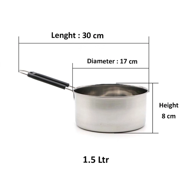 JENSONS Steel Sauce Pan (1.5 Ltr, Pack of 1)