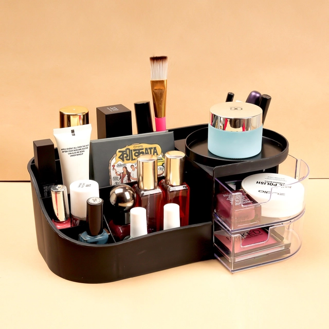 Plastic Cosmetic Organizer Box (Multicolor)