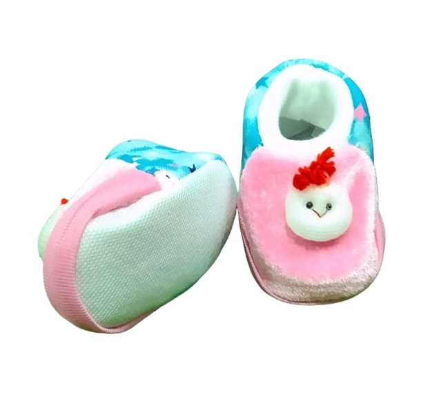 Cotton Booties for Infants (Multicolor, 0-6 Months)