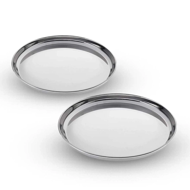 JENSONS Stainless Steel Heavy Full Plate (27.5 cm each, Pack of 2)