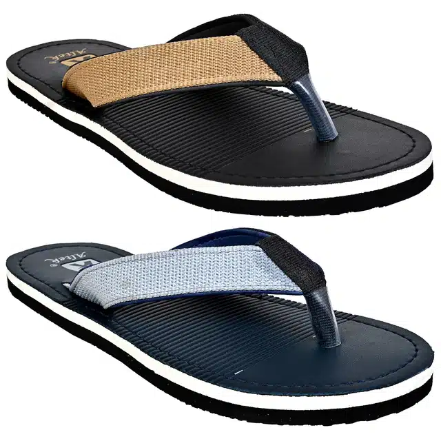 Flip Flops for Men (Combo of 2) (Multicolor, 8)