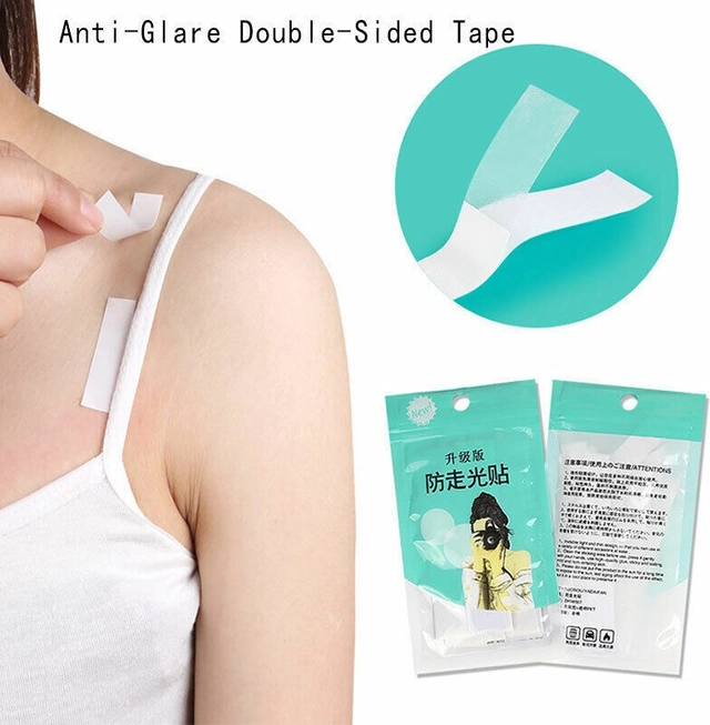 Double Sided Self-Adhesive Lingerie Tape for Women (Transparent, Pack of 36)