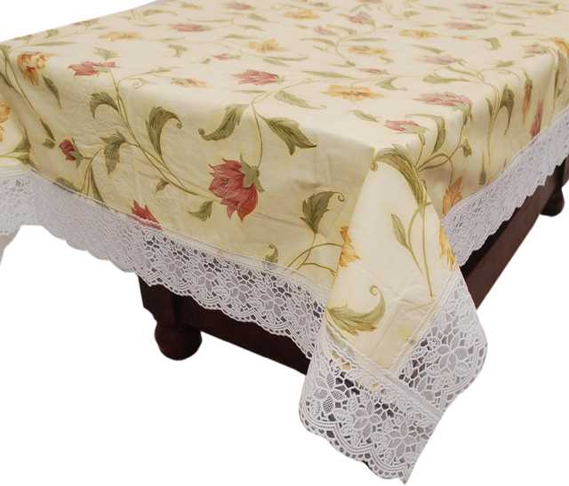 E-Retailer PVC Waterproof Center Table Cover (Yellow, 60X40 Inches) (SPM-52)