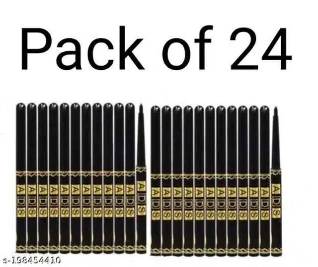 ADS Pencil Kajal (Black, Pack of 24)