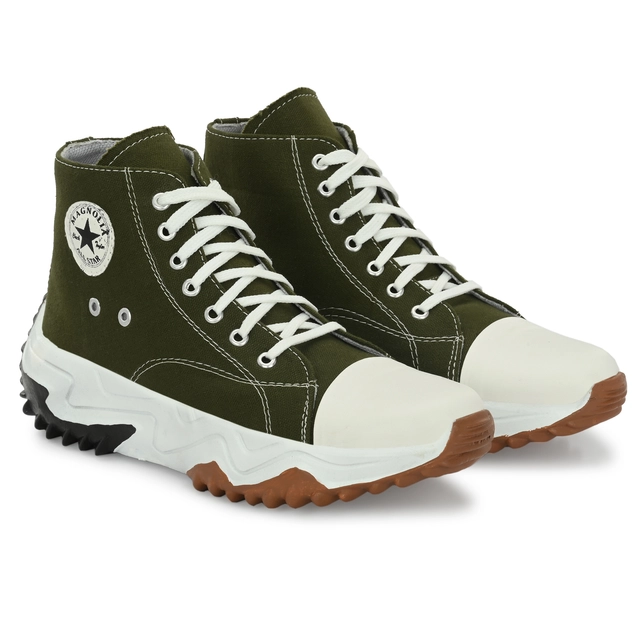 Boots for Men (Green & White, 6)