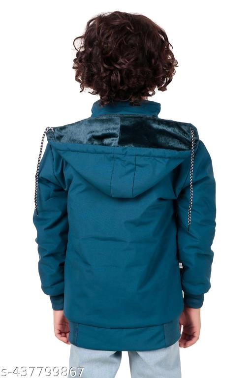 Polyester Jacket for Boys (Teal, 1-2 Years)