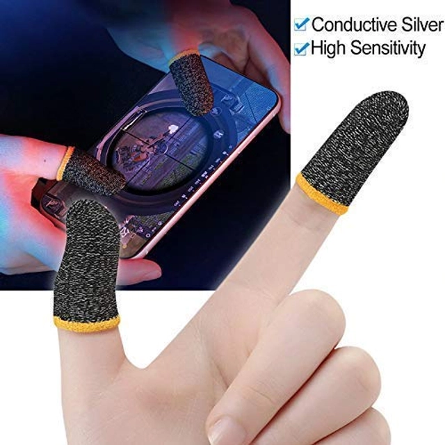 Microfiber Anti-Slip Mobile Gaming Finger Sleeves (Multicolor, Set of 6)