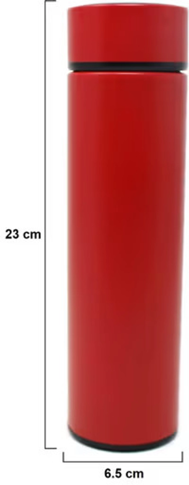 LED Temperature Display Stainless Steel Water Bottle (Red, 500 ml)