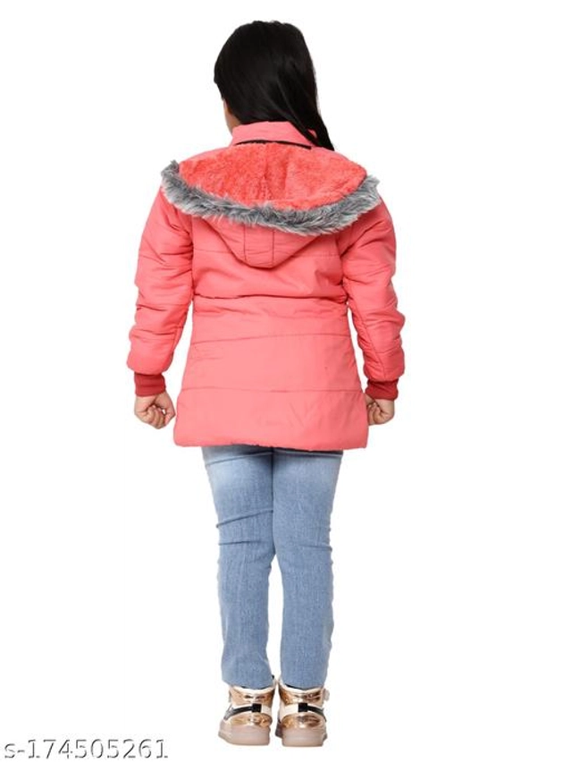 Polyester Jacket for Girls (Pink, 18-24 Months)