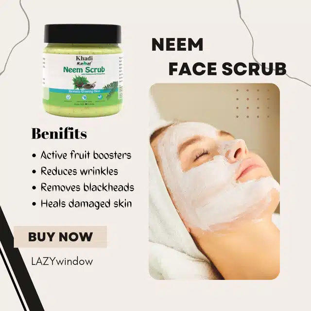 Khadi Kamal Herbal Neem Patti Powder & Face Scrub (Pack of 2)