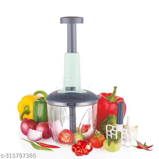 Plastic Manual Vegetables & Fruits Chopper (Grey, 1100 ml)