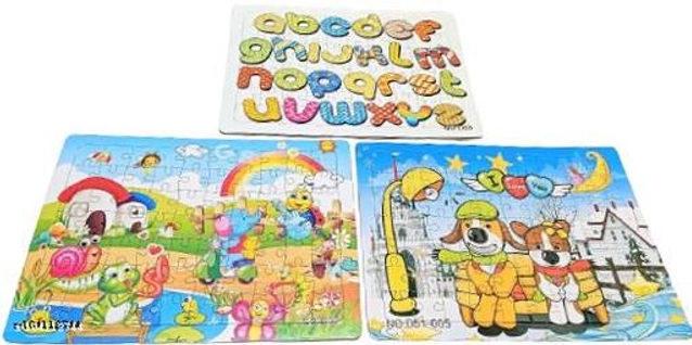 Plastic Jigsaw Puzzle for Kids (Multicolor, Set of 1)