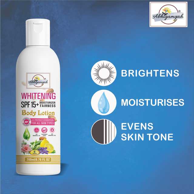 Abhigamyah Whitening Body Lotion Spf15+ Skin Lighten & Brightening Cream (200 ml, Pack Of 2) (A-147)
