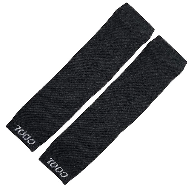 Cotton Arm Sleeves for Men & Women (Black, Set of 1)