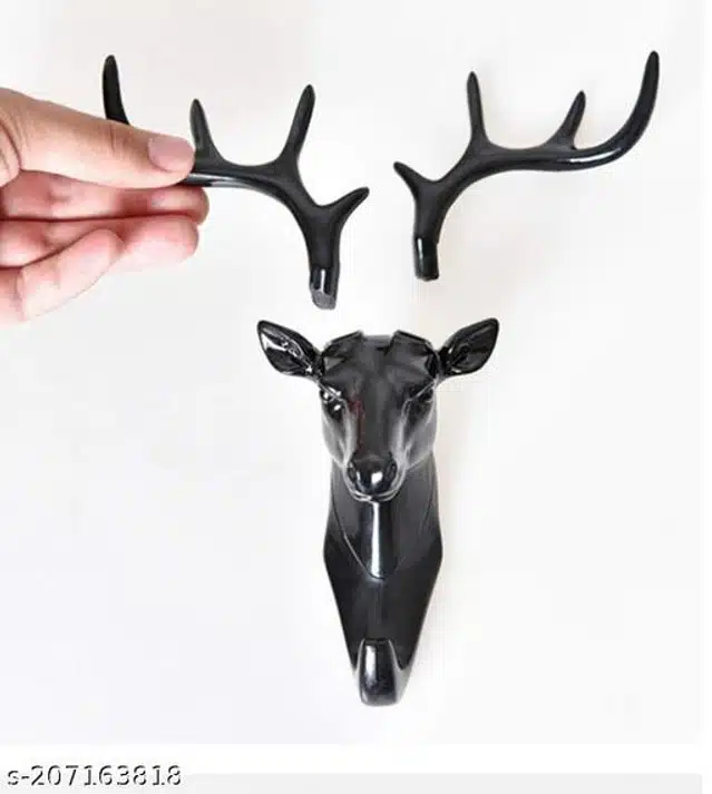 Deer Stag Head Key Holder (Black)