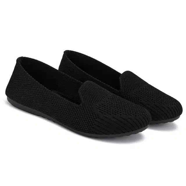 Bersache Loafers for Women (Black, 4)