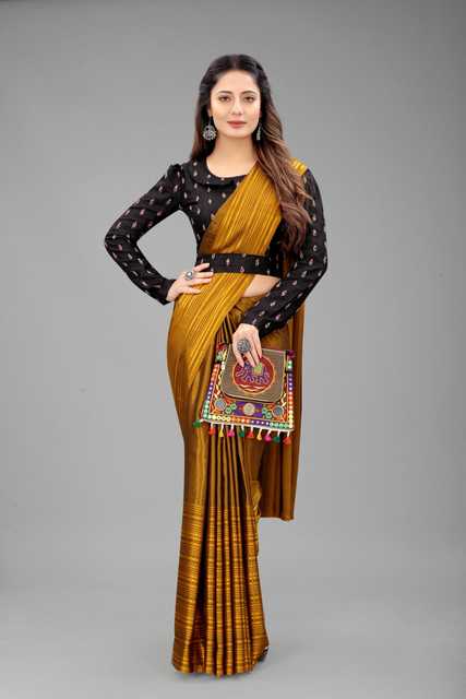 Rangrasiya Art Silk Saree With Blouse For Women (Mustard, 6.3 M) (Rc-503)