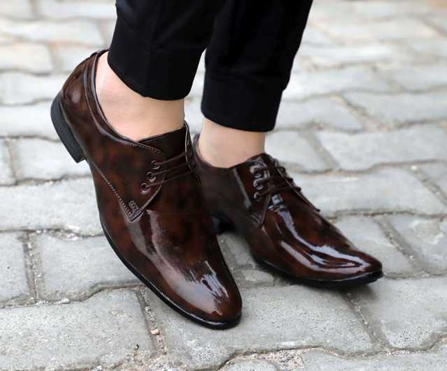 Formal Lace Ups Shoes for Men (Brown, 6) (K76)