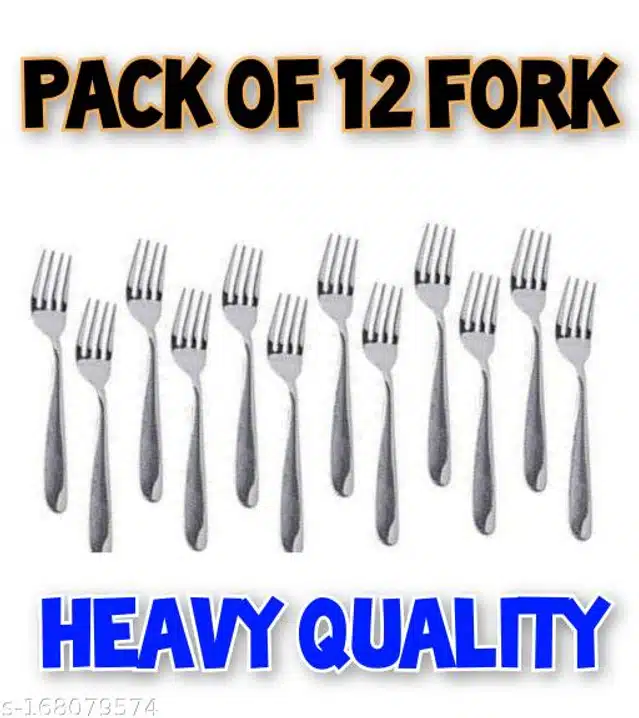 Stainless Steel Forks (Silver, Pack of 12)