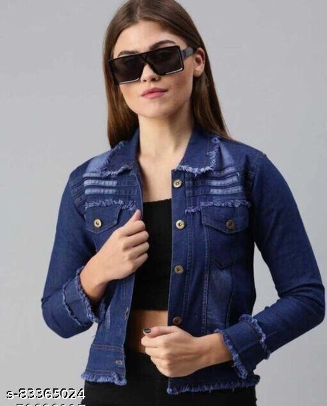 Full Sleeves Solid Jacket for Women & Girls (Blue, S)