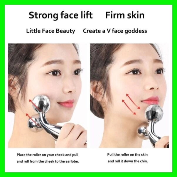 3D Face Massage Roller (Silver)