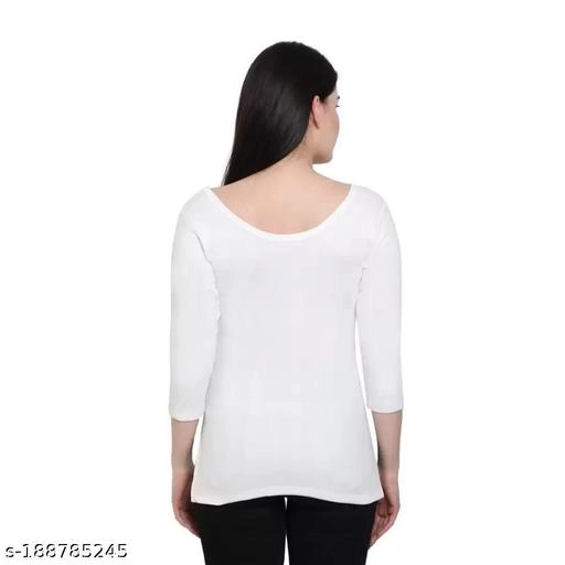 Woolen Thermal Top for Women (White, XS)