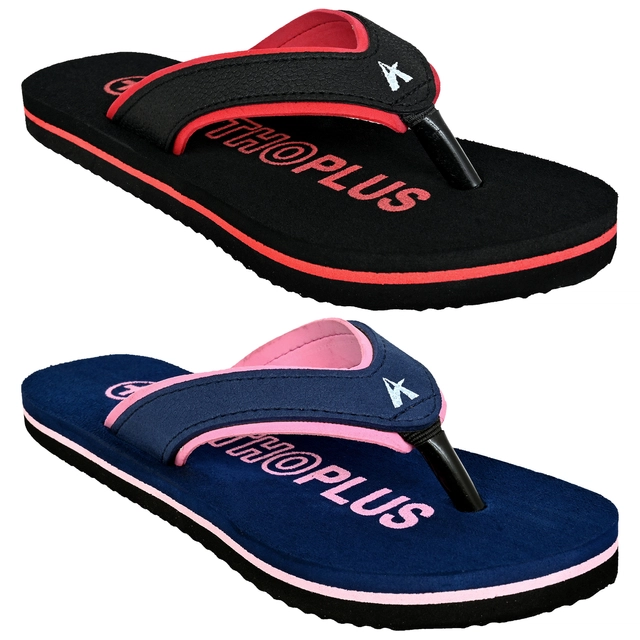 Flip-Flops for Women (Multicolour, 3) (Pack of 2)