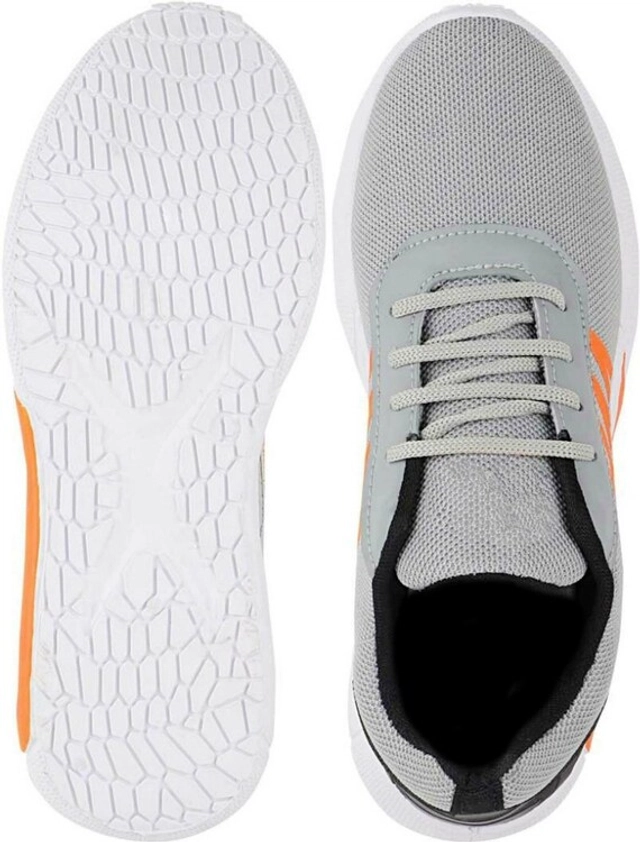 Sports Shoes For Men (Grey_Orange, 8) (Bp)