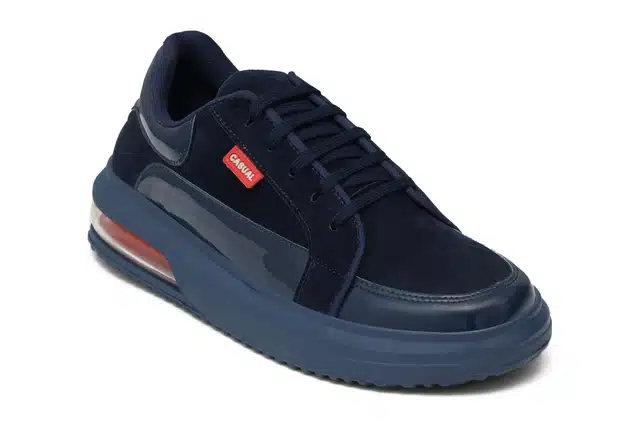 Men's Lace Up Casual Sneakers (Navy Blue, 6) (JF-226)