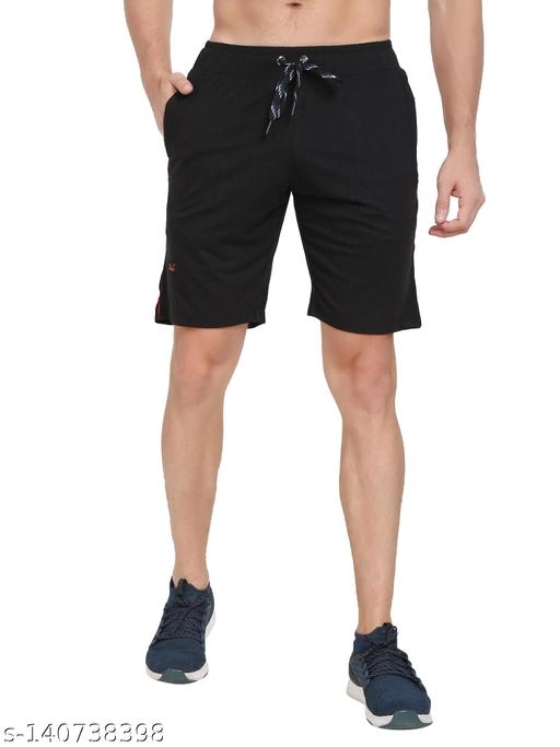 Cotton Blend Shorts for Men (Black, 30)