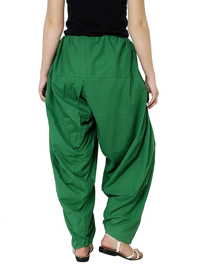 Cotton Solid Patiala for Women (Green, 28)