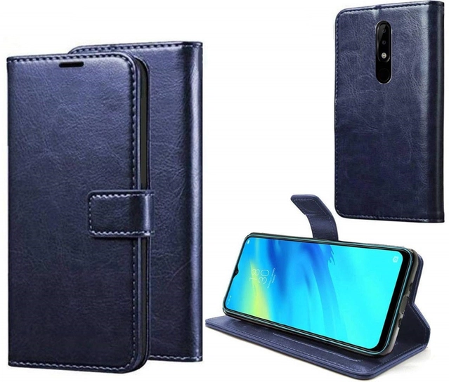 Durable Artificial Leather Mobile Back Cover for Samsung Galaxy J7 Pro (Blue)