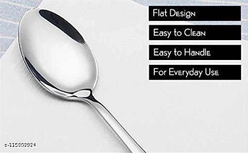 Stainless Steel Spoons (Silver, Pack of 12)