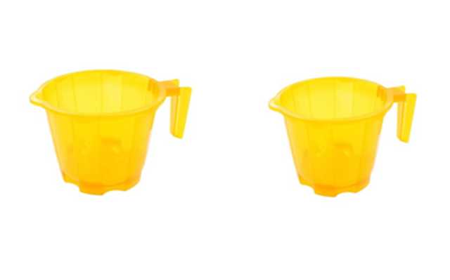 Pinak Plastic Frosty Bath Mug For Multipurpose Use (Pack Of 2, Multicolor) (PS-65)