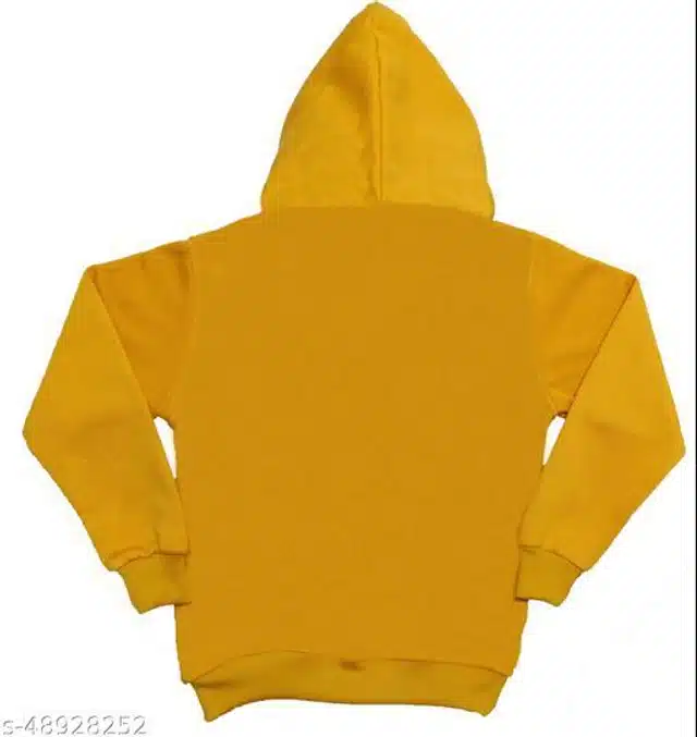 Fleece Printed Full Sleeves Hooded Sweatshirt for Girls (Mustard, 3-4 Years)