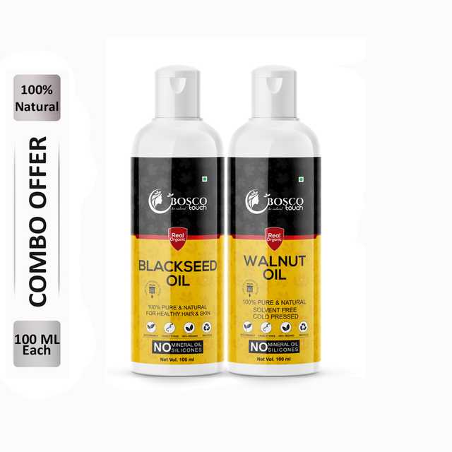 Bosco Touch Pure Blackseed Oil (100 ml) & Walnut Oil (100 ml) Combo For Rapid Hair Growth (Pack Of 2) (B-886)