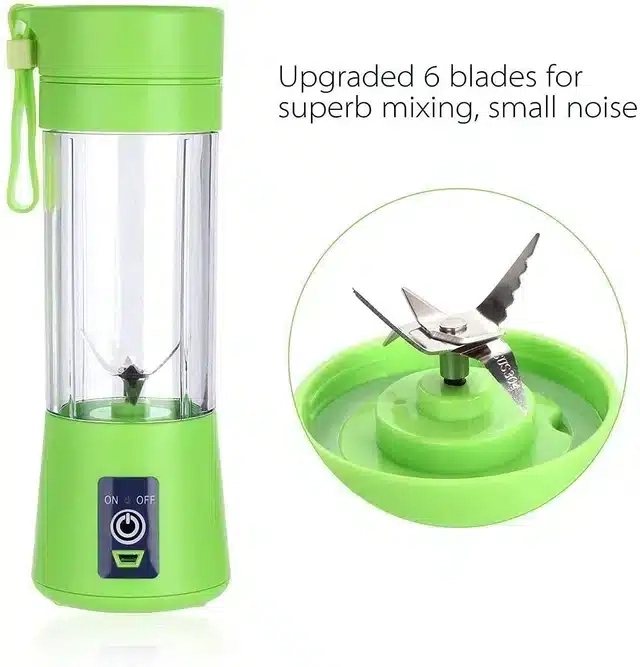 Rechargeable Electric Juicer with USB Charging Cable (Assorted, 380 ml)