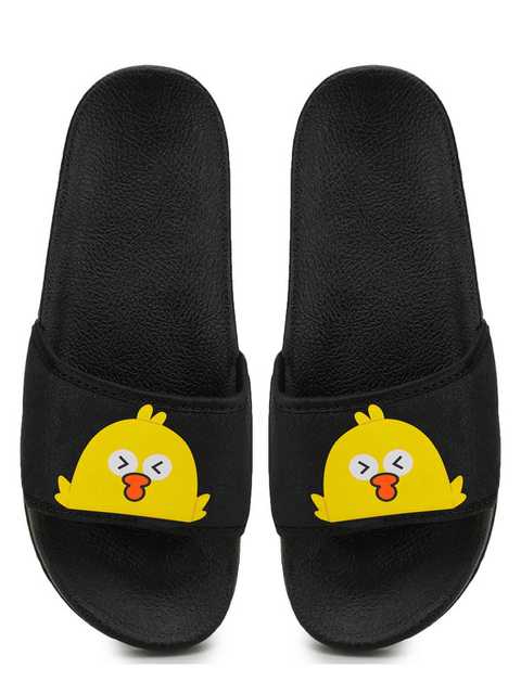 Footox Casual Women Slippers And Flipflops (Black, 6) (FF-17)