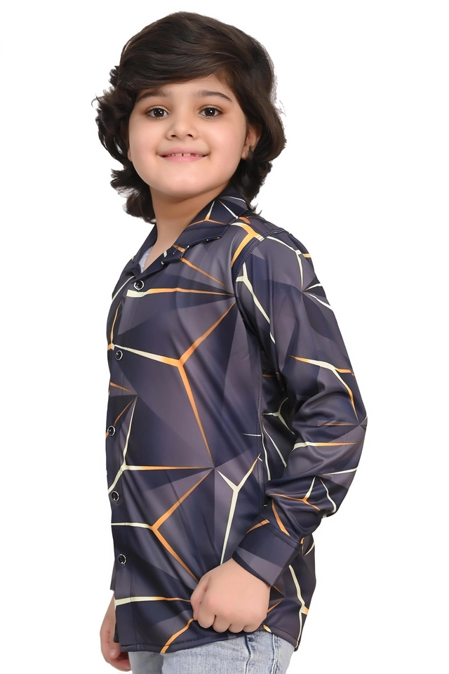 Full Sleeves Printed Shirt for Boys (Multicolor, 5-6 Years)