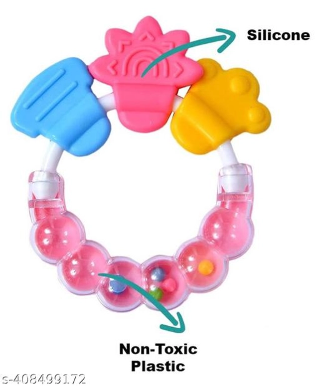 Rattle Toy with Teether for Baby (Multicolor, Set of 2)