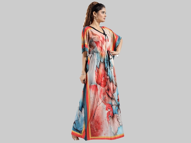 Satin Printed Nightdress for Women (Multicolor, Free size)