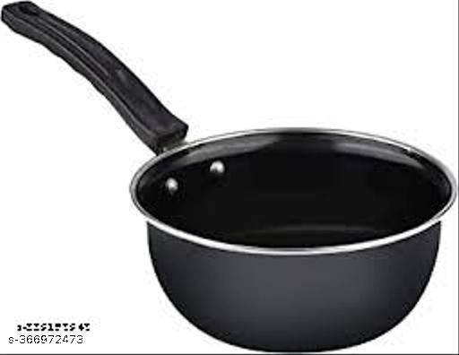 Combo of Sauce Pan, Tadka Pan, Fry Pan, Tawa & Kadai (Black, Set of 5)