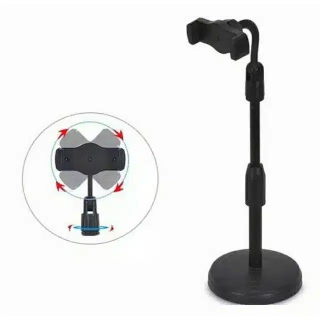Plastic Universal Mobile Holder with Adjustable Height (Pack of 2, Black)