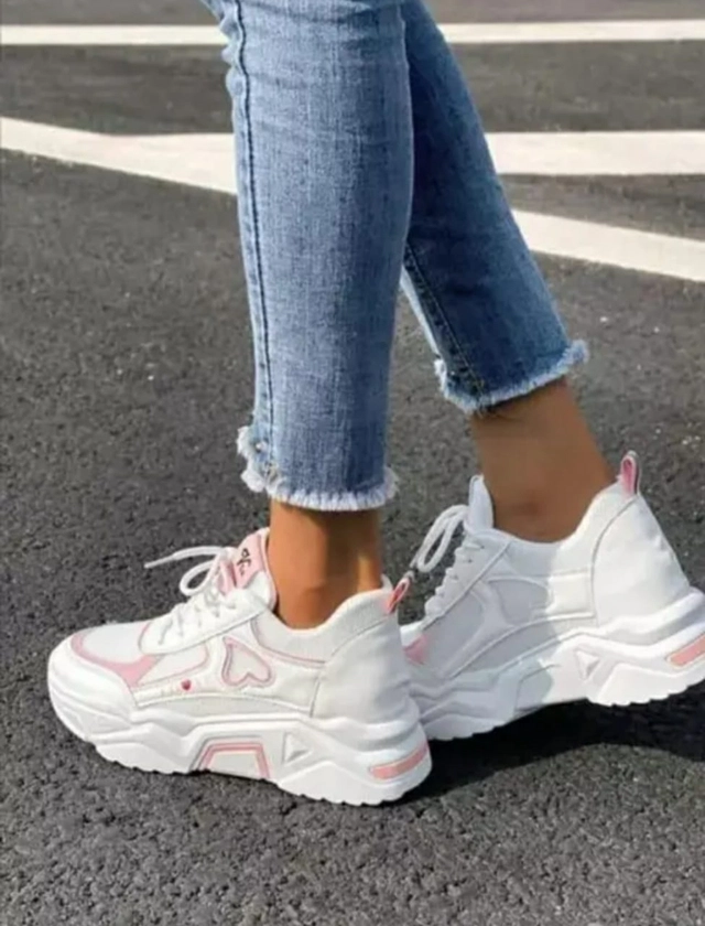 Sneakers for Women (White & Pink, 3)