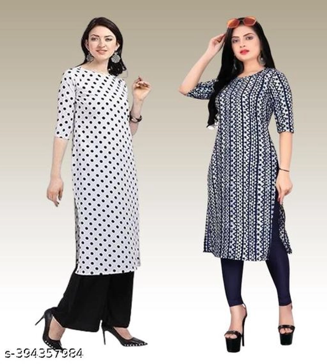 Crepe Kurtis for Women (Multicolor, S) (Pack of 2)