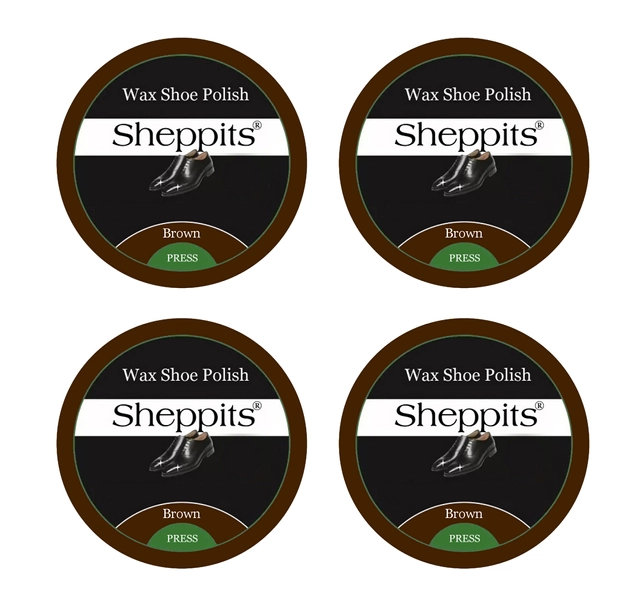 Wax Shoe Polish (Brown, Pack of 4)