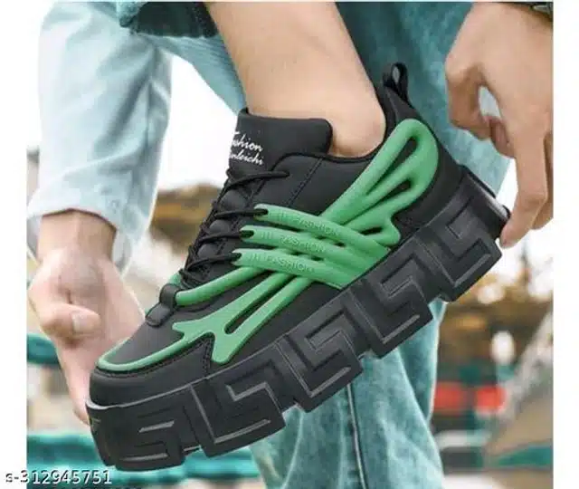Casual Shoes for Men (Green & Black, 6)