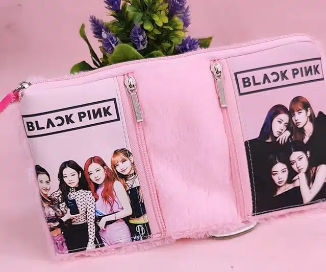 Black Pink Pouch for Kids (Multicolor)