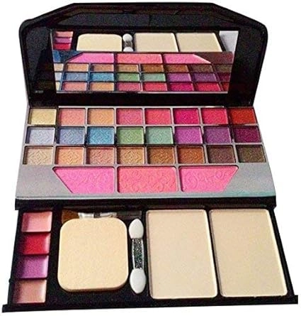 Combo of TYA 6155 Eyeshadow Palette, 7 Pcs Makeup Brushes, Blender & 36H Waterproof Eyeliner (Multicolor, Set of 4)